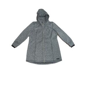 Calvin Klein Performance Women's 2X Marled Grey Full Zip Hooded Jacket